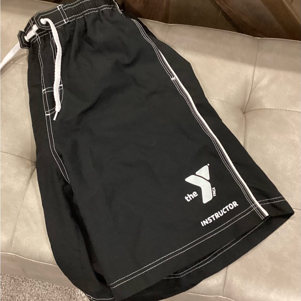 Black Instructor Shorts with White Stitching